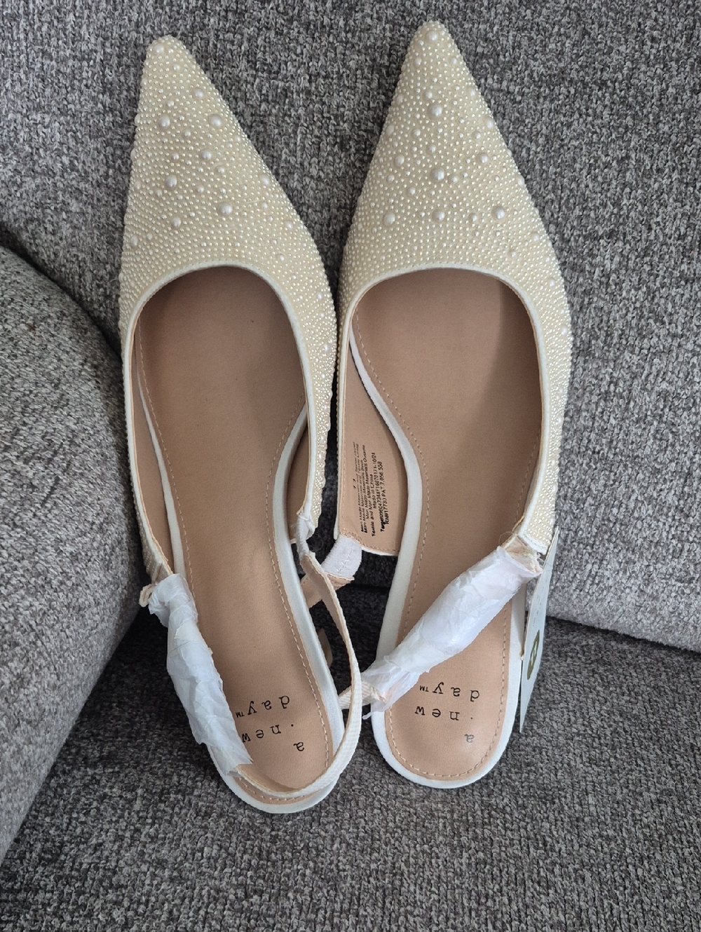 Womens A New Day Pearl Milan Slingback Heels Tan Size 11 nwt